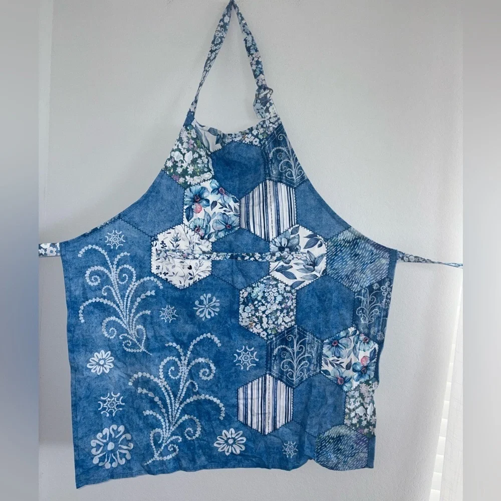 Maison d' Hermine 100% Cotton Apron Summer Blues Cooking Baking Kitchen Apron